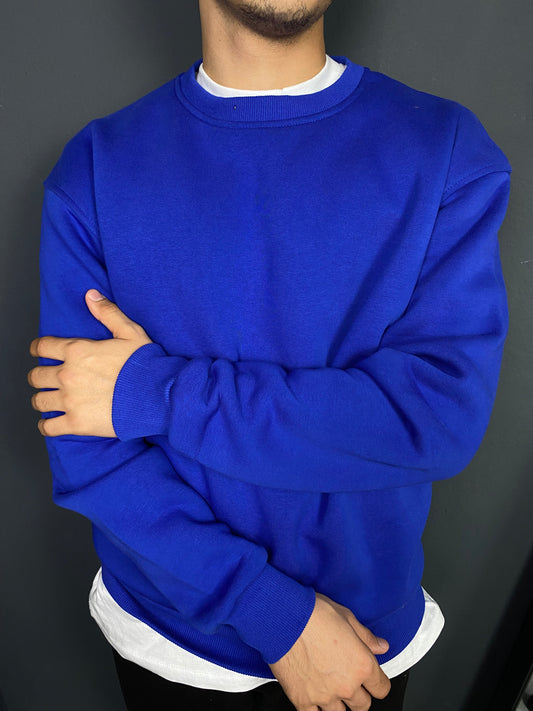 Unisex 3 İplik Bisiklet Yaka Lacivert